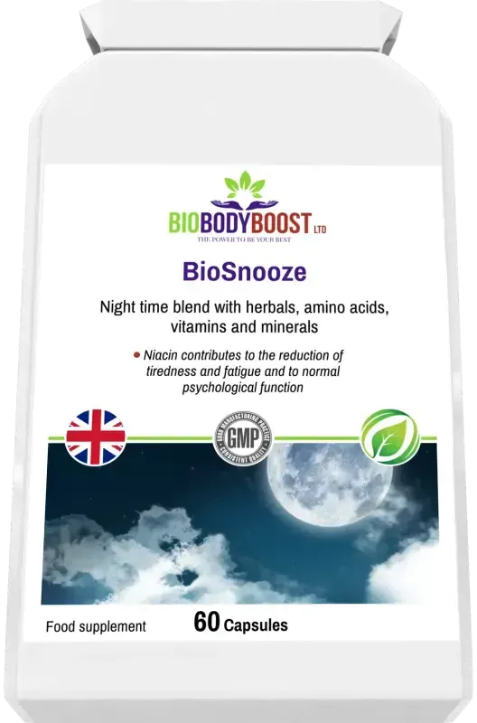 BioSnooze Night Time Herbal Sleep Blend | Vegan Capsules UK