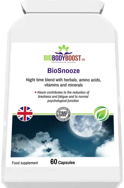 BioSnooze Night Time Herbal Sleep Blend | Vegan Capsules UK