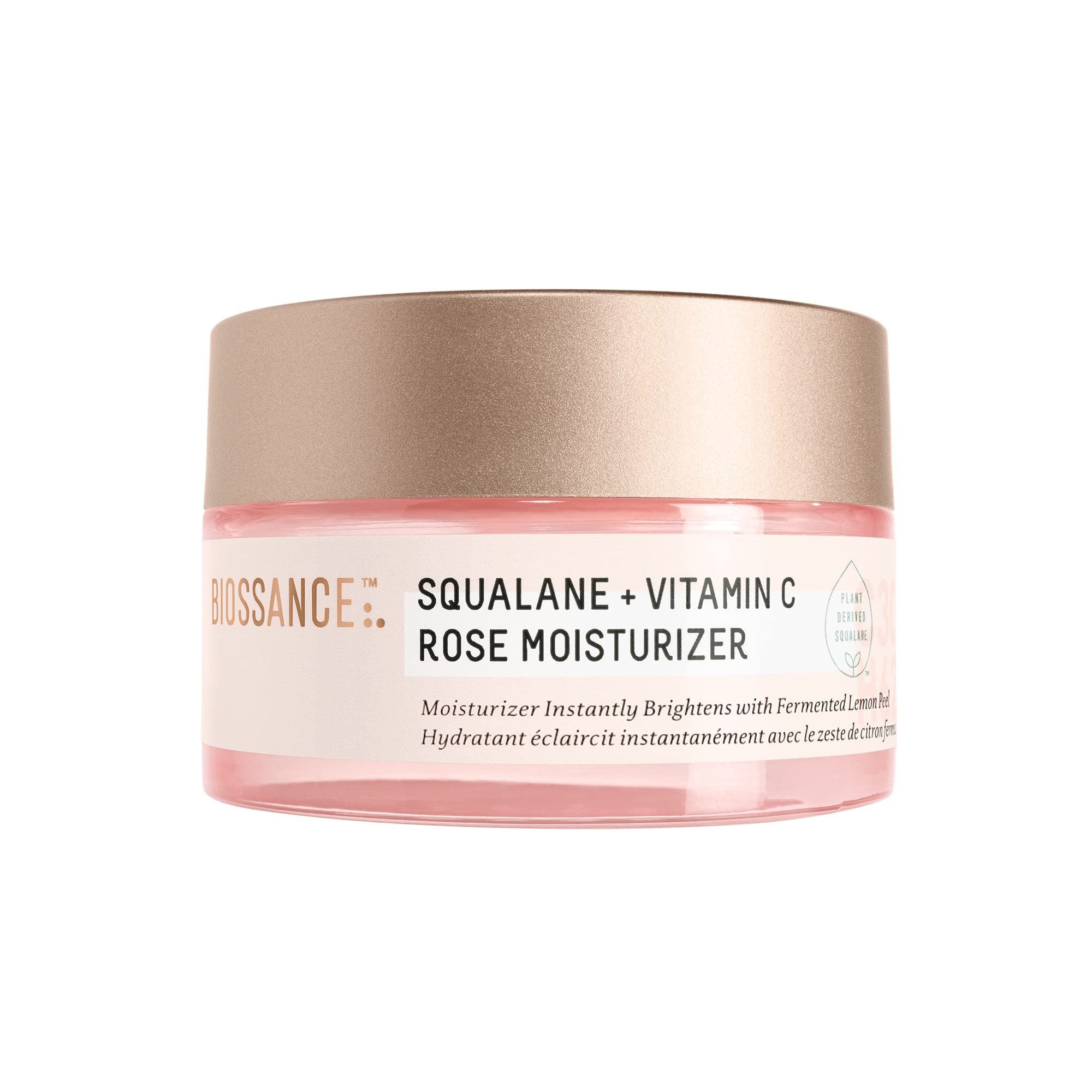 BIOSSANCE Squalane + Vitamin C Rose Moisturizer – Hydration, Brightening & Smooth Texture