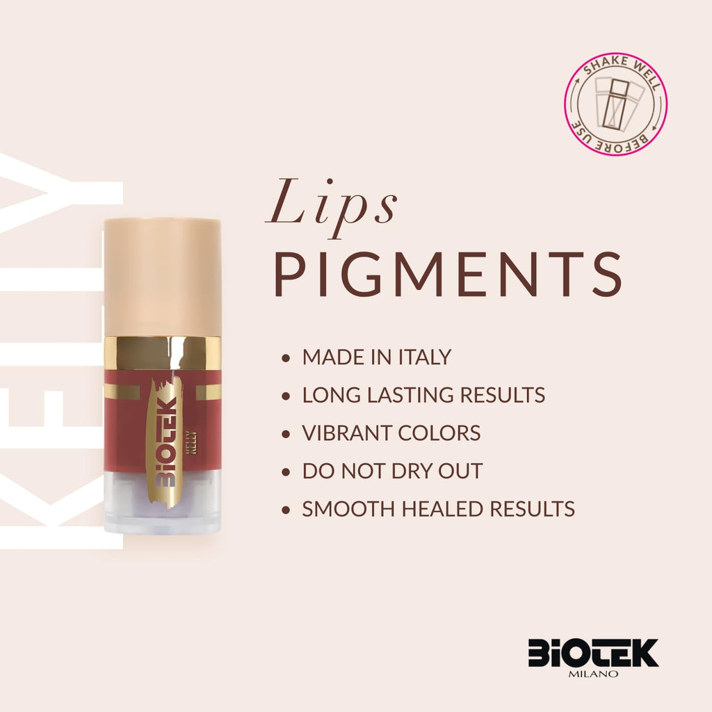 Biotek Lip Pigment Kelly Brick Red for Permanent Makeup – Made in Italy 0.24 oz