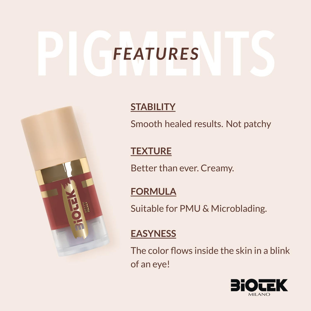 Biotek Lip Pigment Kelly Brick Red for Permanent Makeup – Made in Italy 0.24 oz