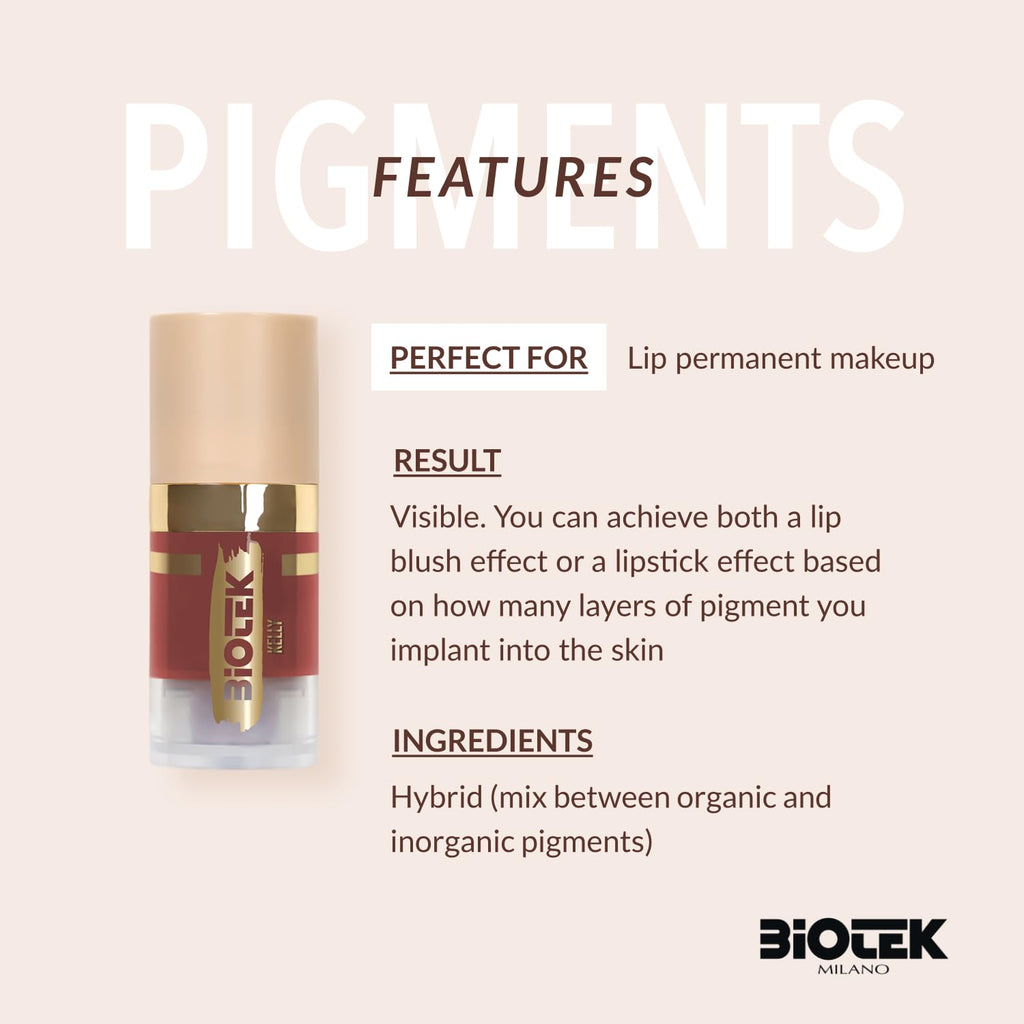 Biotek Lip Pigment Kelly Brick Red for Permanent Makeup – Made in Italy 0.24 oz
