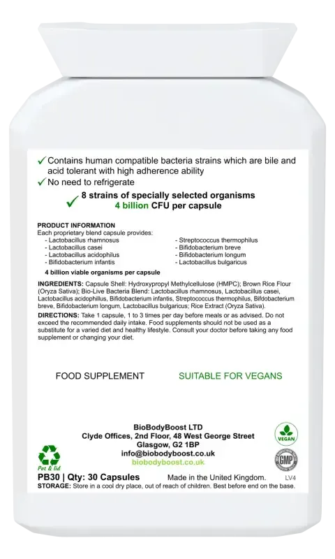 BioTic 4 Billion Probiotic | Multi-Strain Live Culture UK