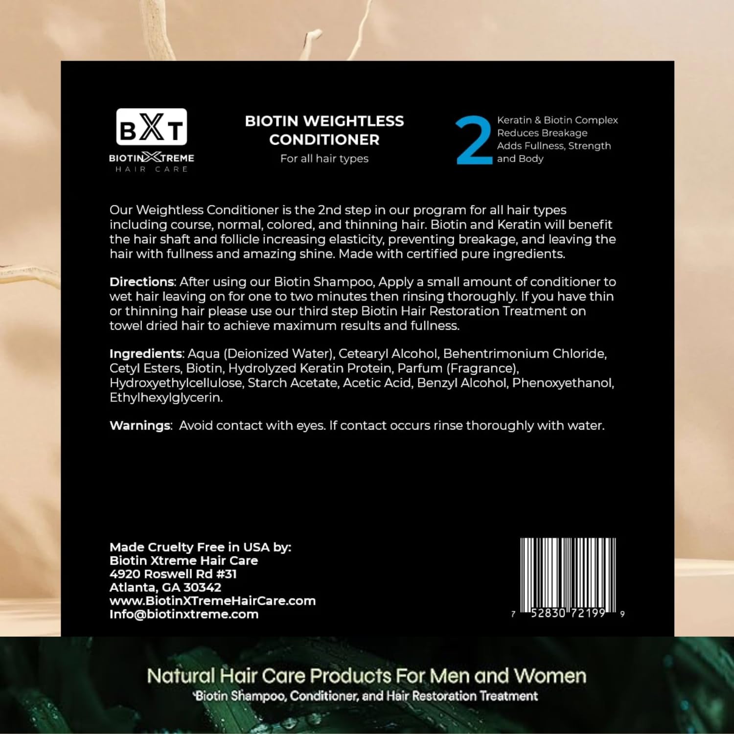 Biotin X Treme Natural Hair Growth Conditioner | Strengthen & Smooth Thinning Hair