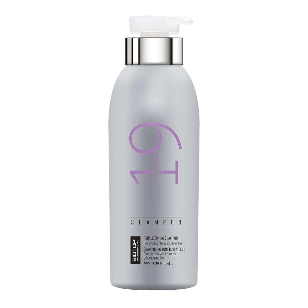 Biotop Professional 19 Pro Silver Shampoo – Purple Shampoo to Neutralize Yellow & Brassy Tones, 16.9 oz