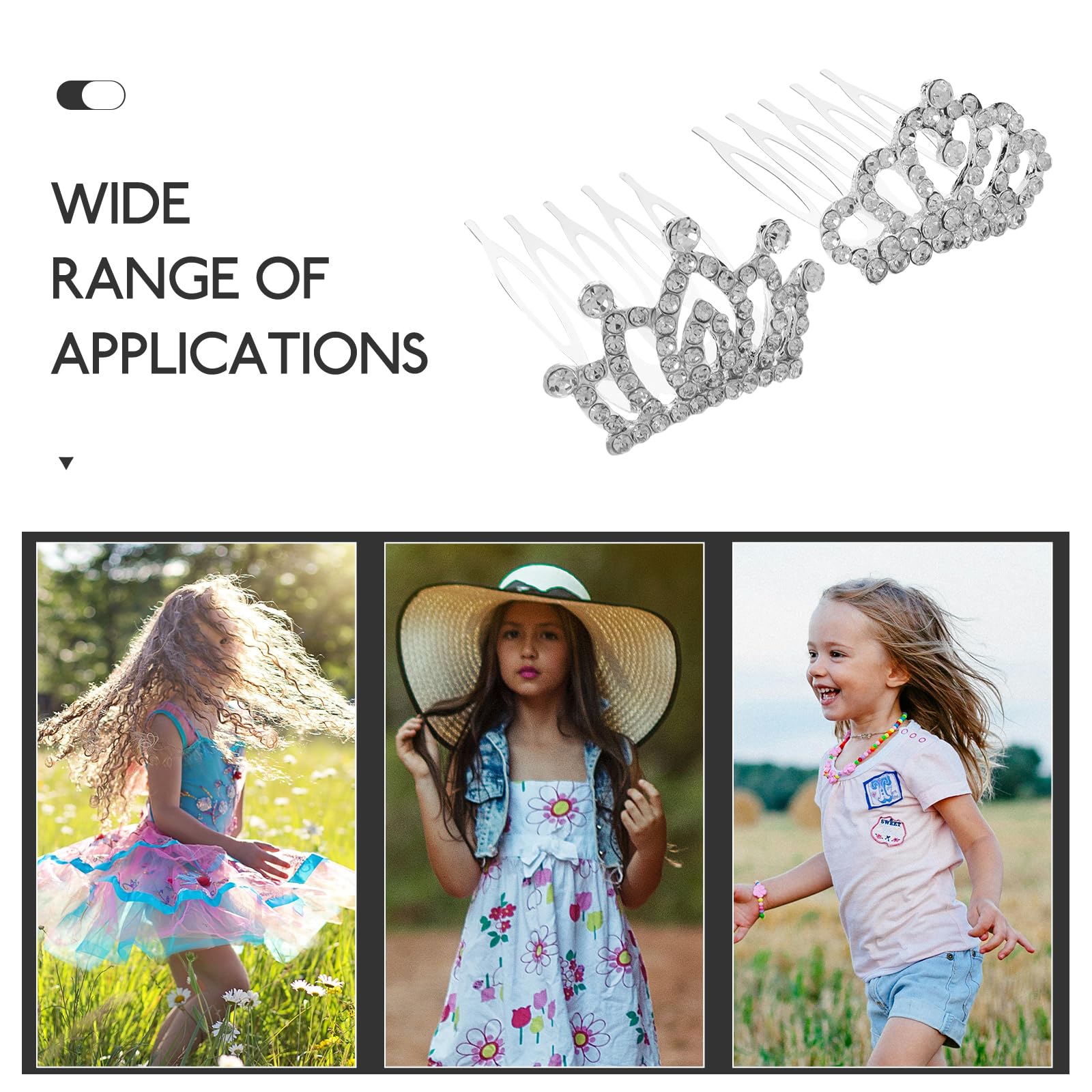 BIUDECO Hair Accessories Set | 36 Rhinestone Clips & Mini Tiaras for Girls