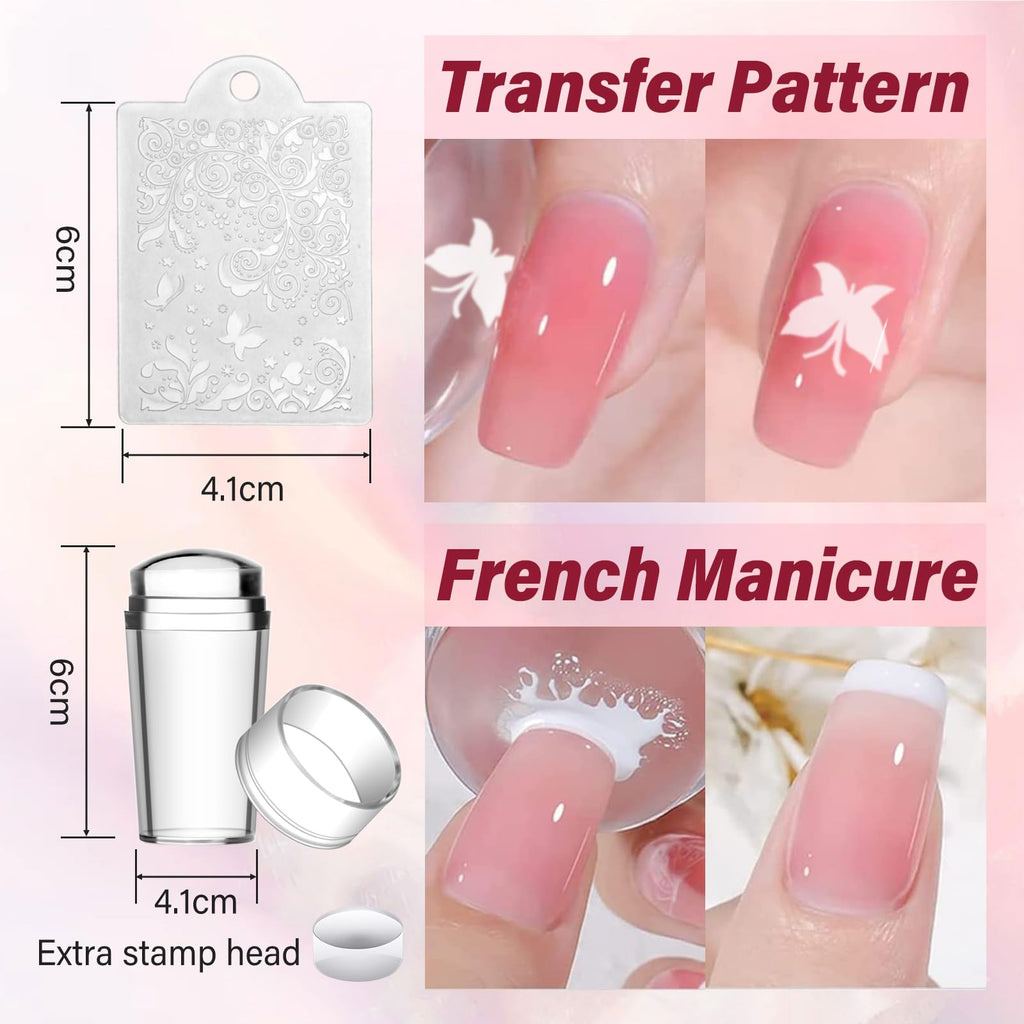 Biutee Nail Stamping Plates Set – 12 Plates, 8 Colors, Stamper & Scraper