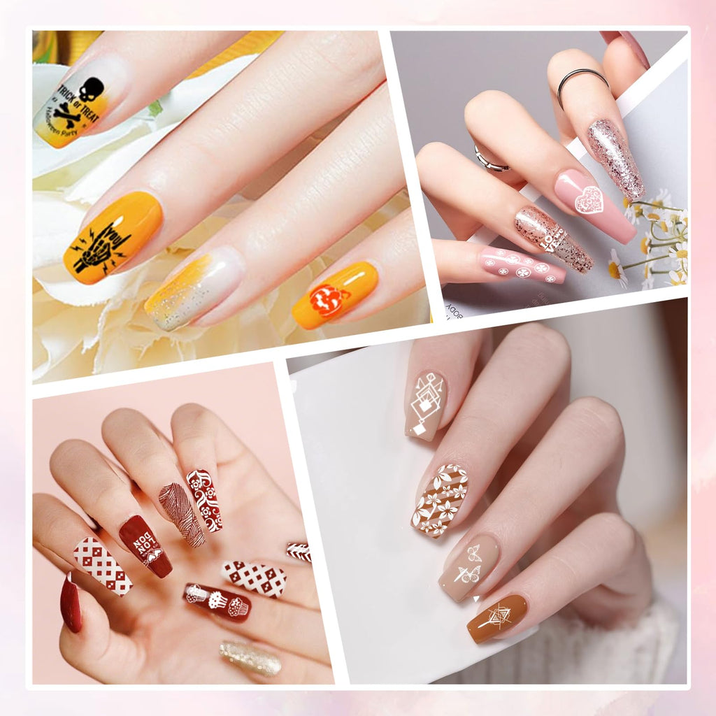 Biutee Nail Stamping Plates Set – 12 Plates, 8 Colors, Stamper & Scraper
