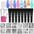 Biutee Nail Stamping Plates Set – 12 Plates, 8 Colors, Stamper & Scraper