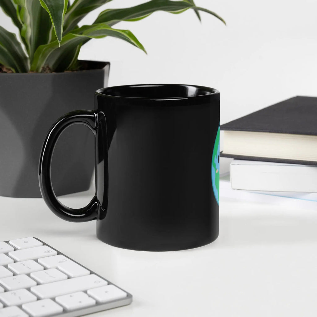 First Home Black Glossy Mug