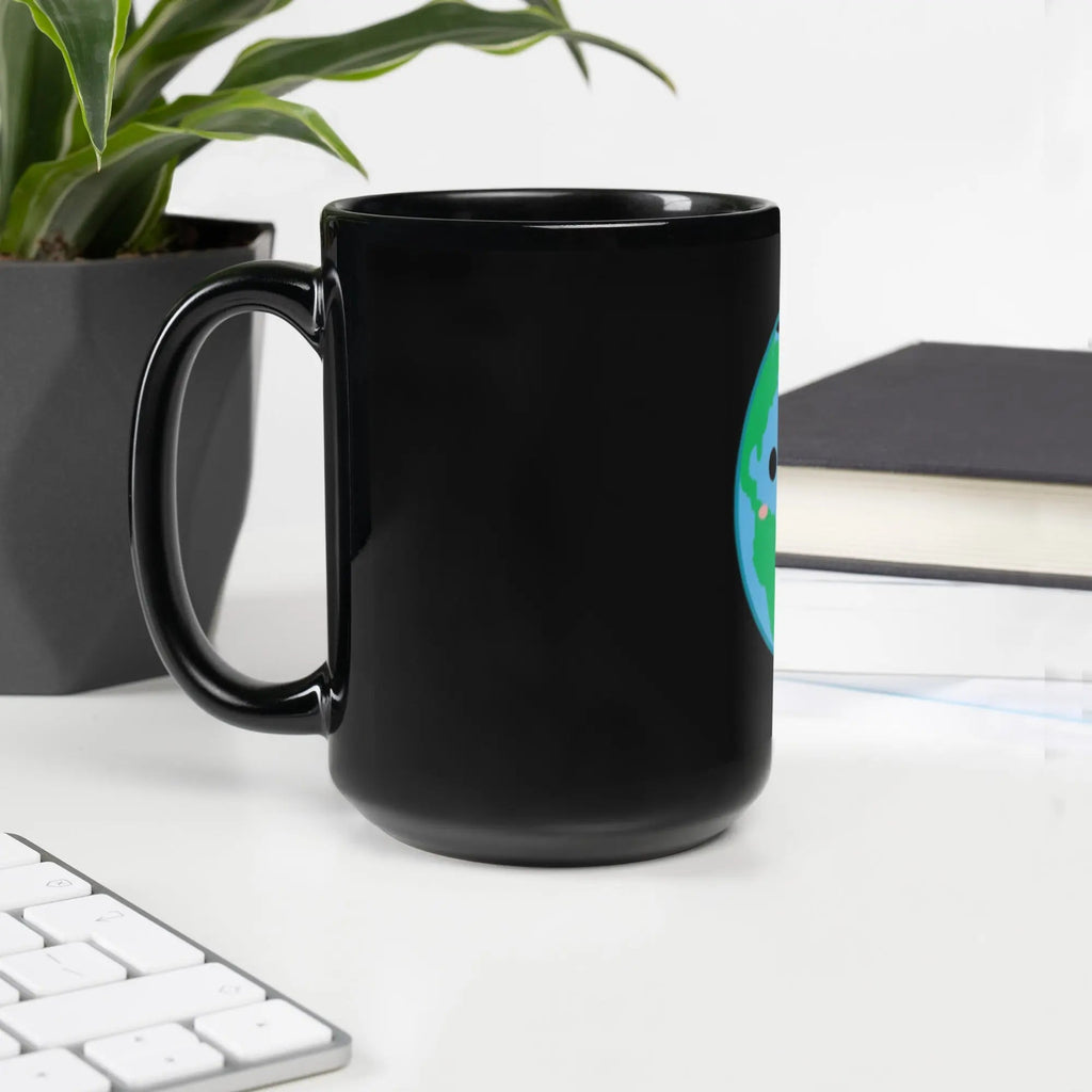 First Home Black Glossy Mug