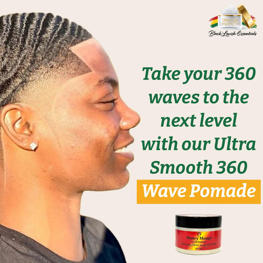 Black Lavish Essentials Ultra-Smooth 360 Wave Pomade – Deep Waves, Strong Hold & Shine | Money Mango Pomade 4oz
