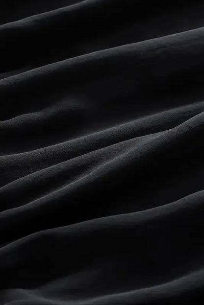 Black Pleated Loose Blouse Women UK