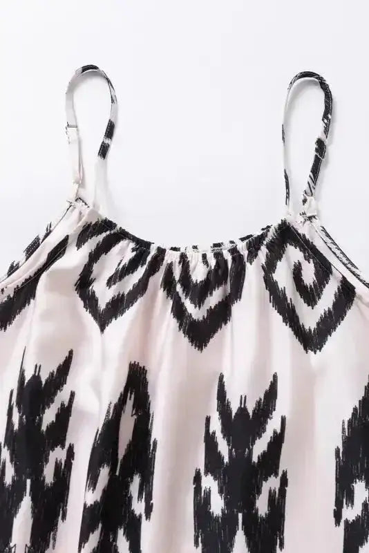White Aztec Print Sleeveless Maxi Dress Women UK | Western Boho