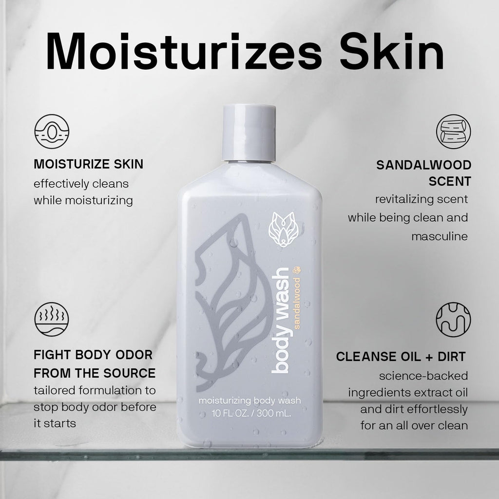 Black Wolf 2-Pack Moisturizing Body Wash – Hydrating Cleanser for Dry & Sensitive Skin