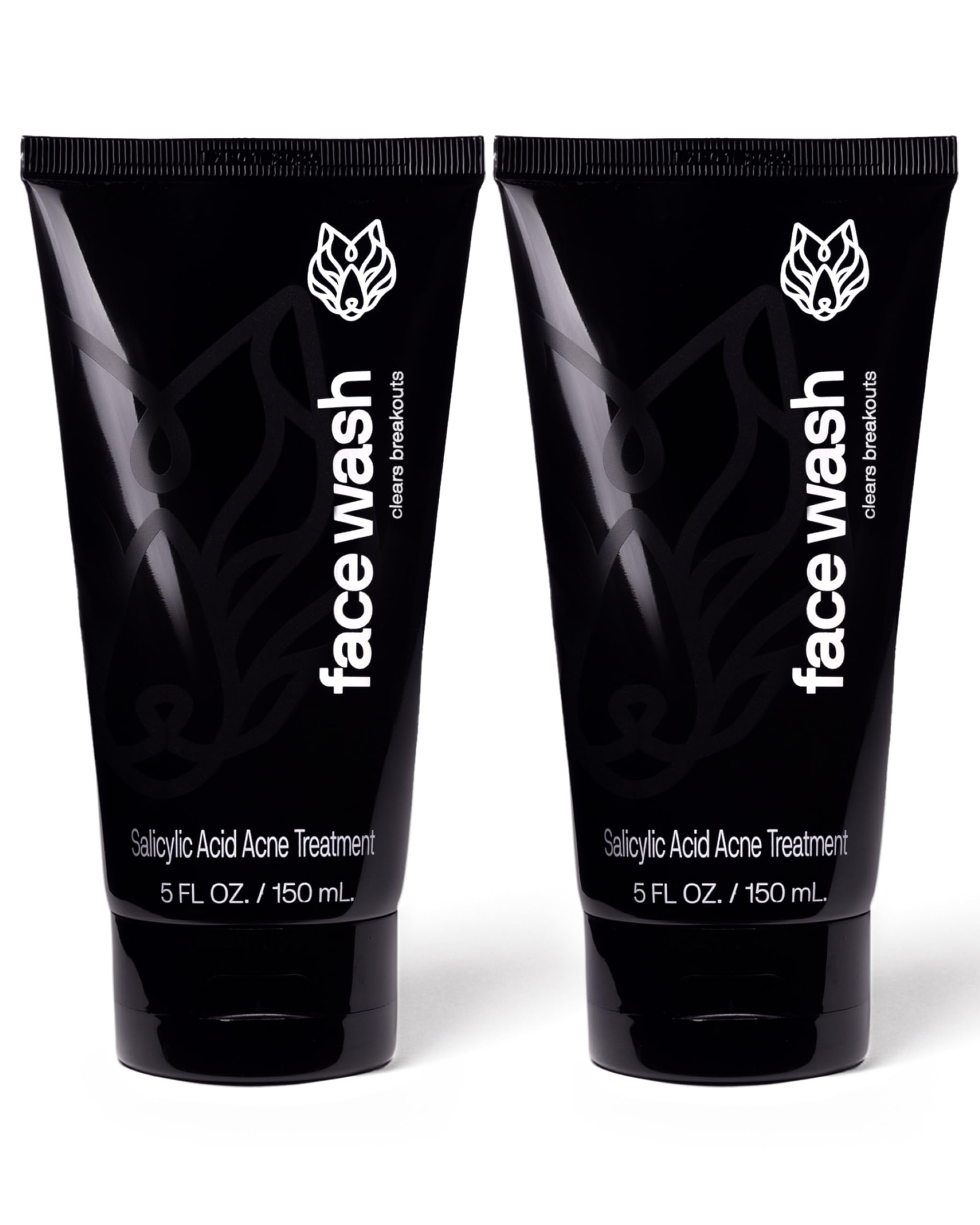 Black Wolf Charcoal Powder Face Wash for Men – 5 fl oz x2 | Deep Cleanse & Soothe Skin