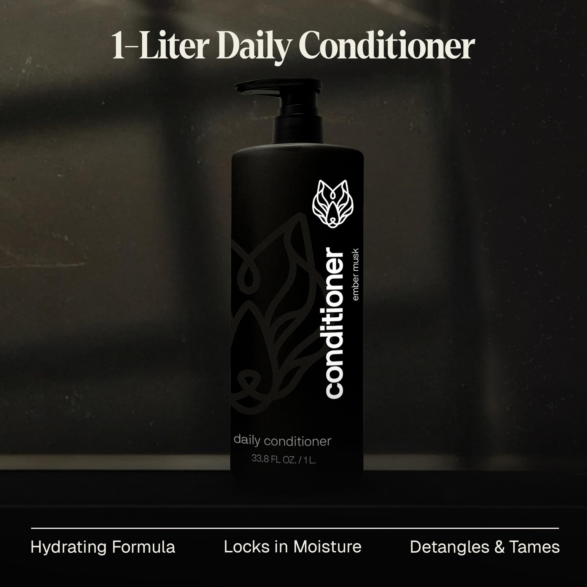 Black Wolf Mens Everyday Hair Conditioner — Salon-Grade Hydration & Detangling