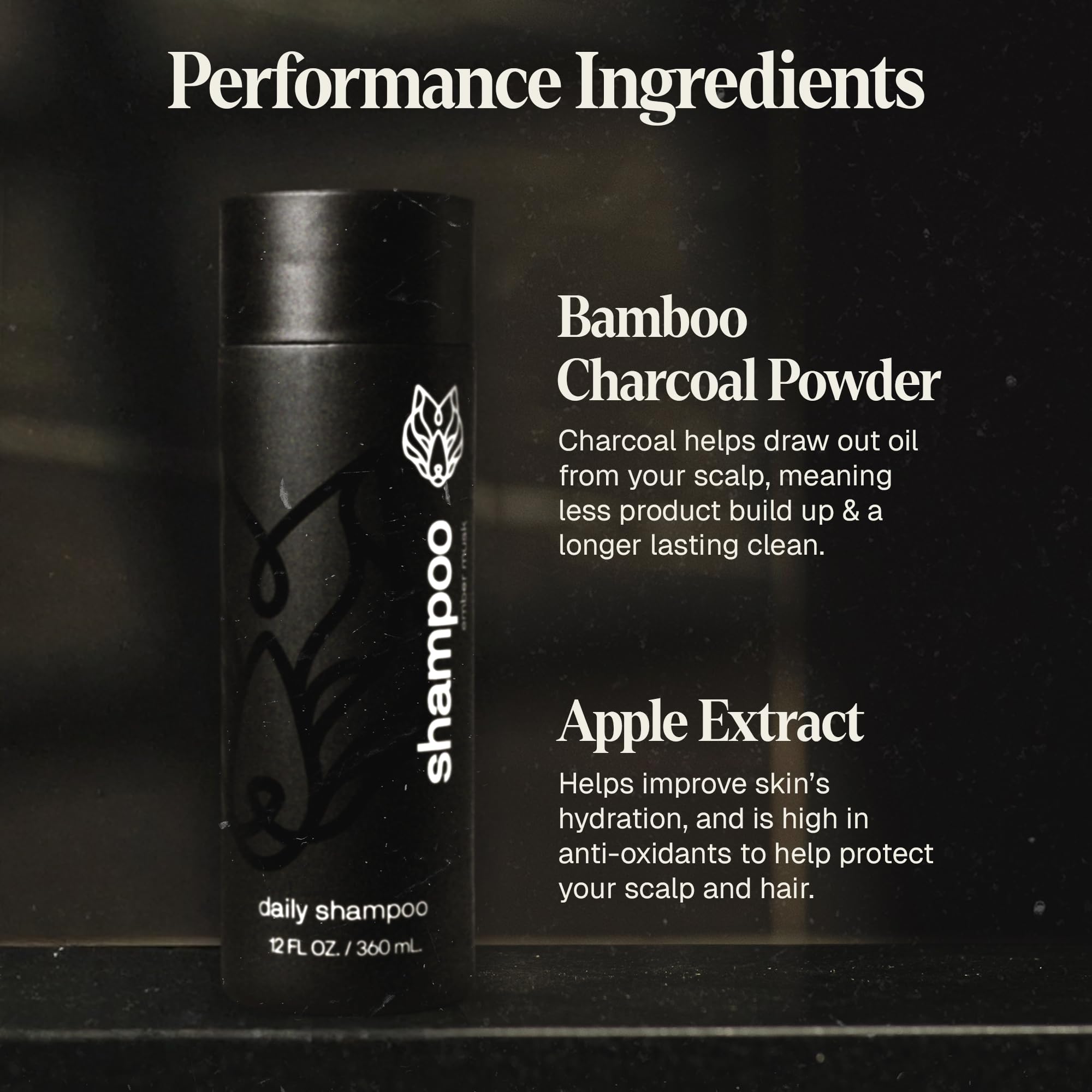 Black Wolf 2-Pack Shampoo for Oily Hair – Charcoal-Infused Oil Control, 12 oz