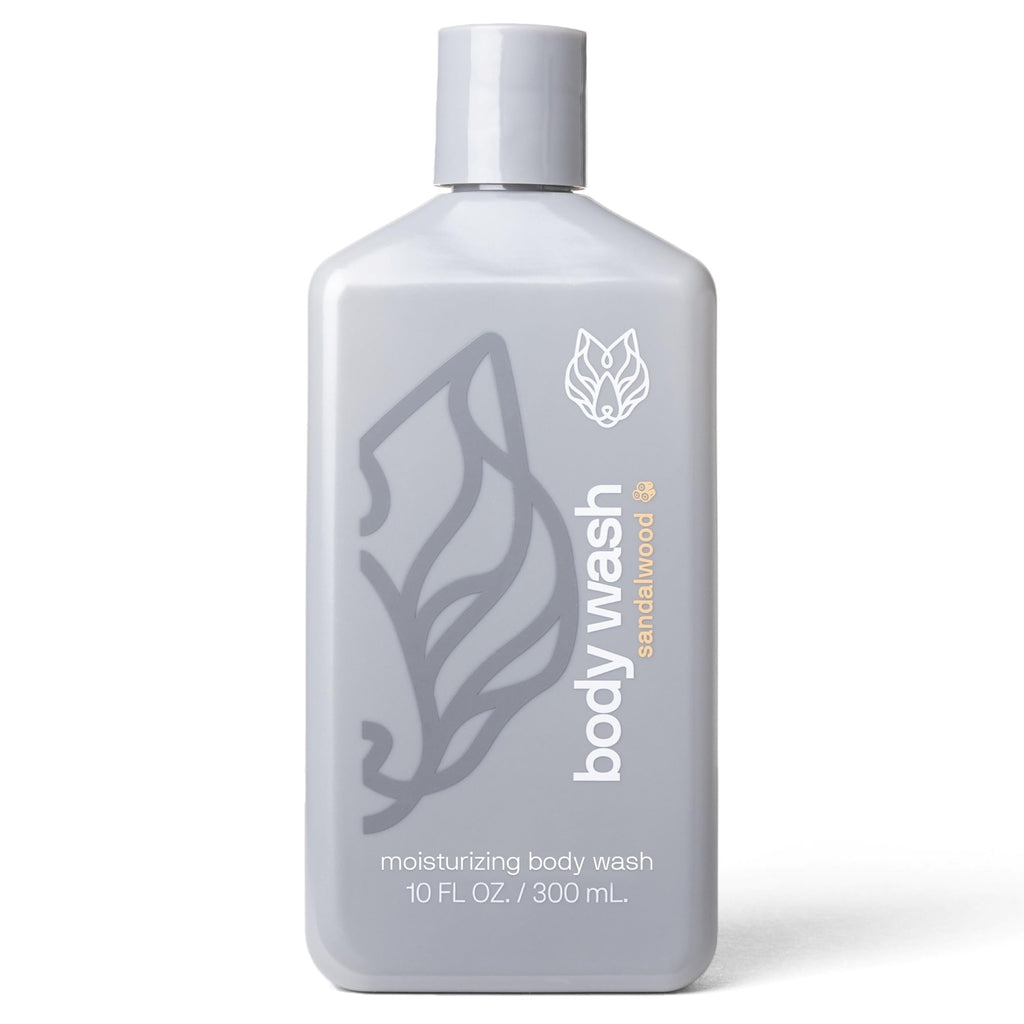 Black Wolf Moisturizing Body Wash for Men – Sandalwood Hydration with Hyaluronic Acid, Aloe Vera & Jojoba Oil