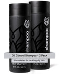 Black Wolf 2-Pack Shampoo for Oily Hair – Charcoal-Infused Oil Control, 12 oz