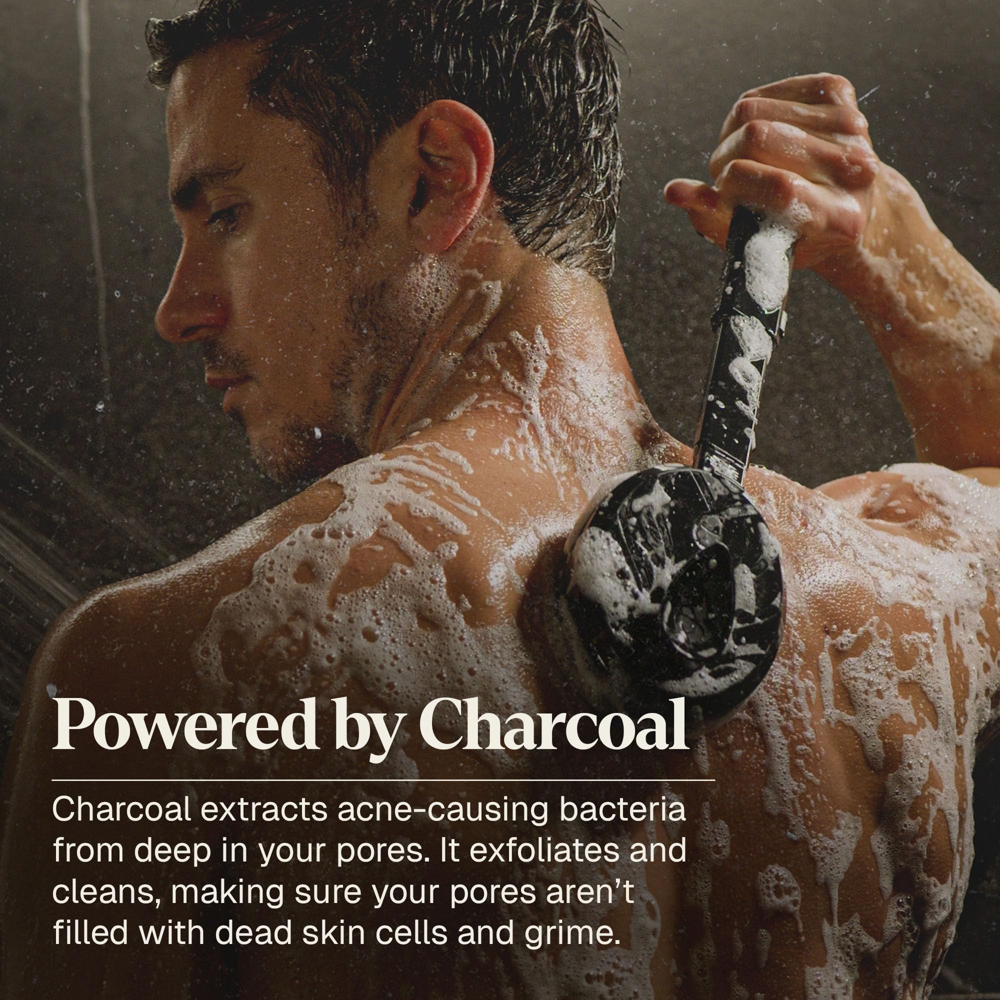 Black Wolf Salicylic Acid Body Wash for Men – Charcoal, 2-Pack (10 oz each)