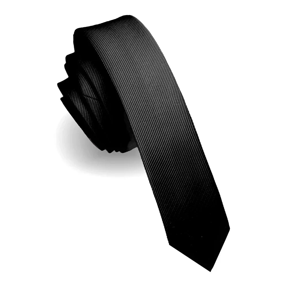 Black Skinny Silk Tie