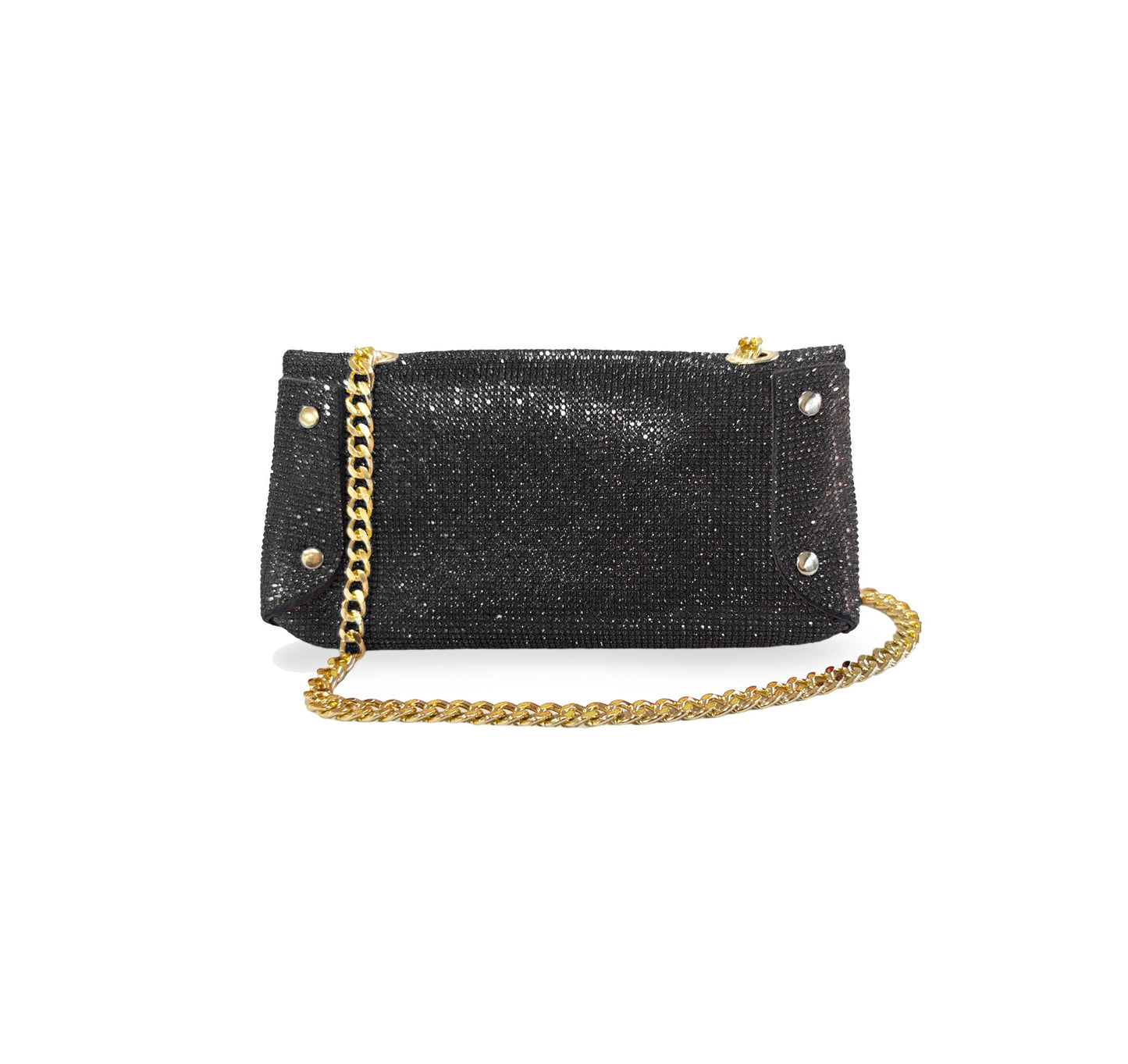 Caprilite Small Crossbody Bag Sparkly Crystal Clutch Fold Handbag Black