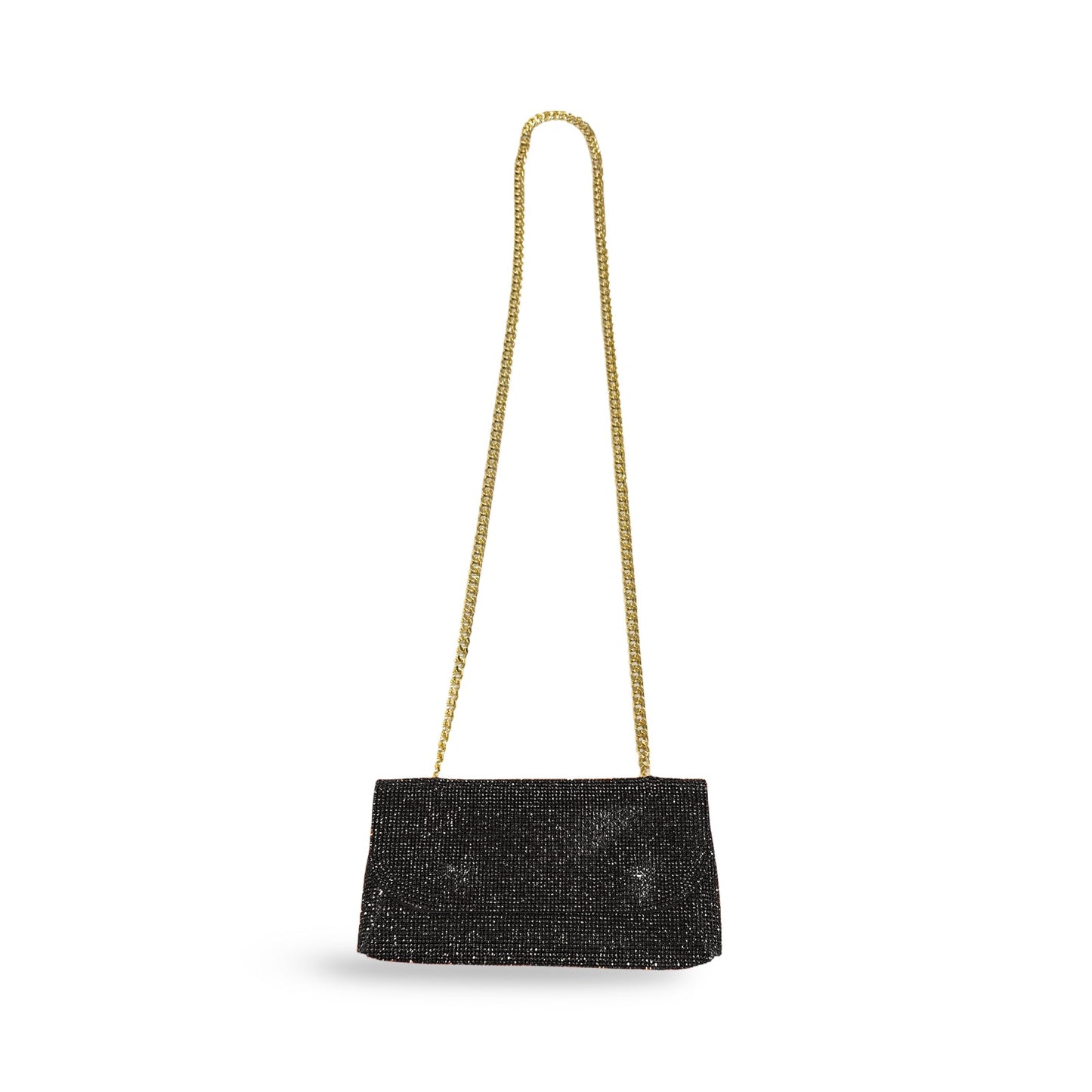 Caprilite Small Crossbody Bag Sparkly Crystal Clutch Fold Handbag Black