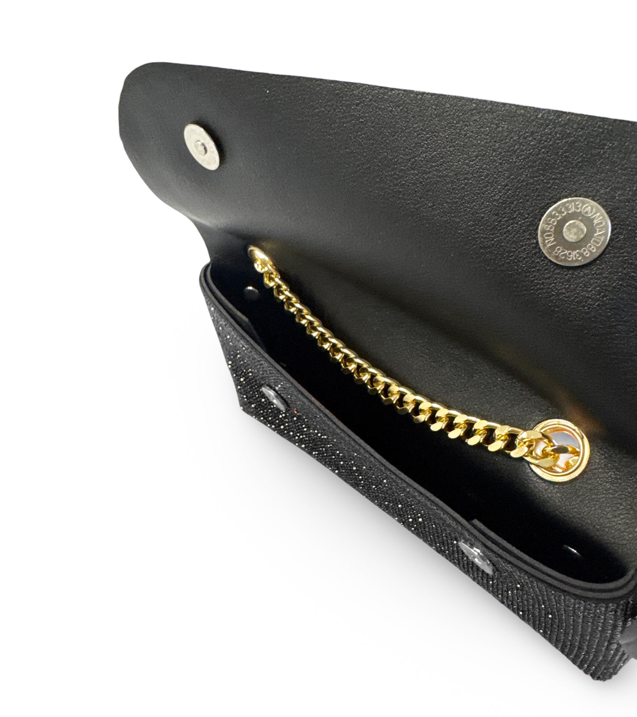 Caprilite Small Crossbody Bag Sparkly Crystal Clutch Fold Handbag Black