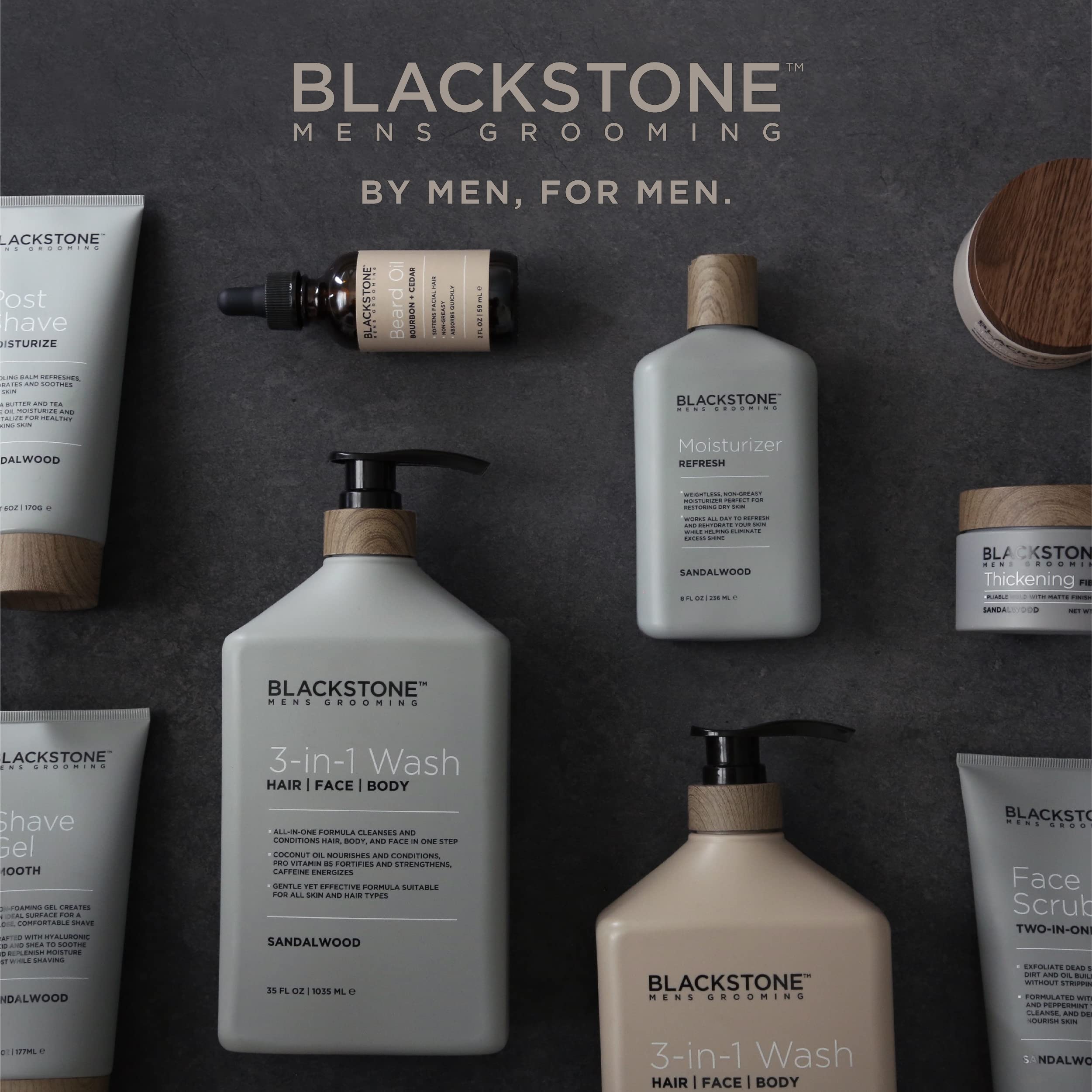 Blackstone Men's Post Shave Moisturizer with Tea Tree Oil & Shea Butter | Cooling Sandalwood Balm 6 oz
