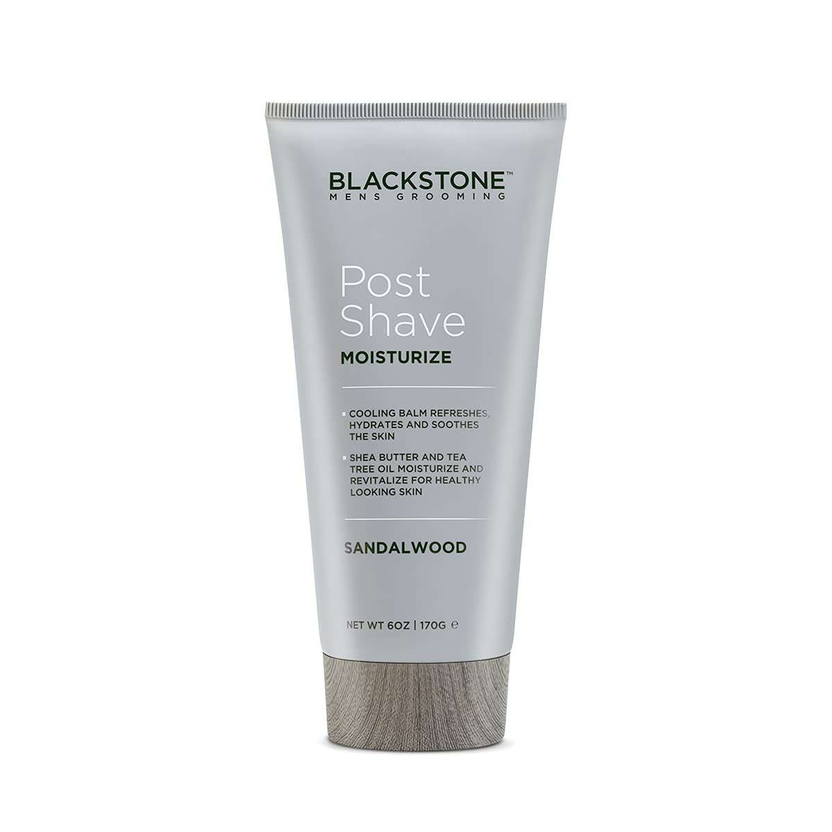 Blackstone Men's Post Shave Moisturizer with Tea Tree Oil & Shea Butter | Cooling Sandalwood Balm 6 oz