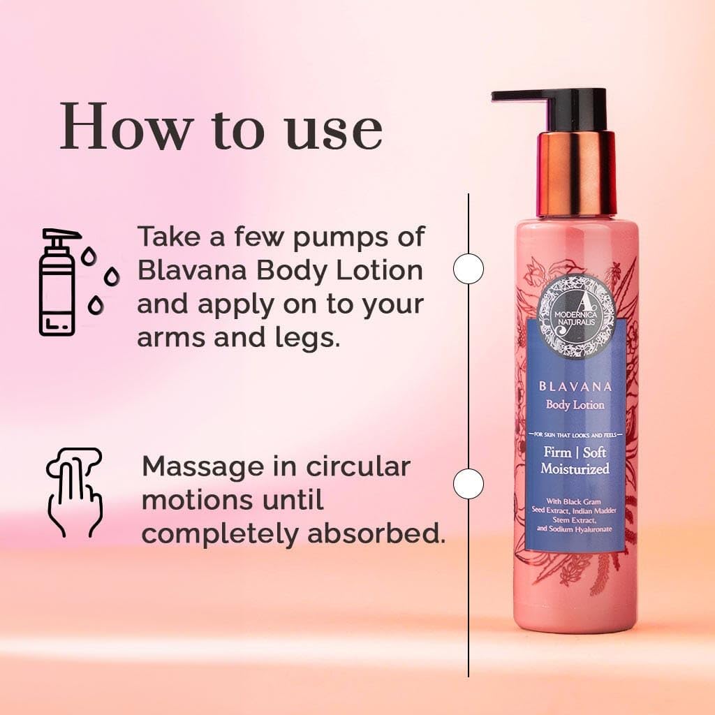 Blavana Body Lotion — Intensely Moisturizes Dry Crepey Skin | Fast-Absorbing, Lightweight | The Ayurveda Experience | 6.25 fl oz