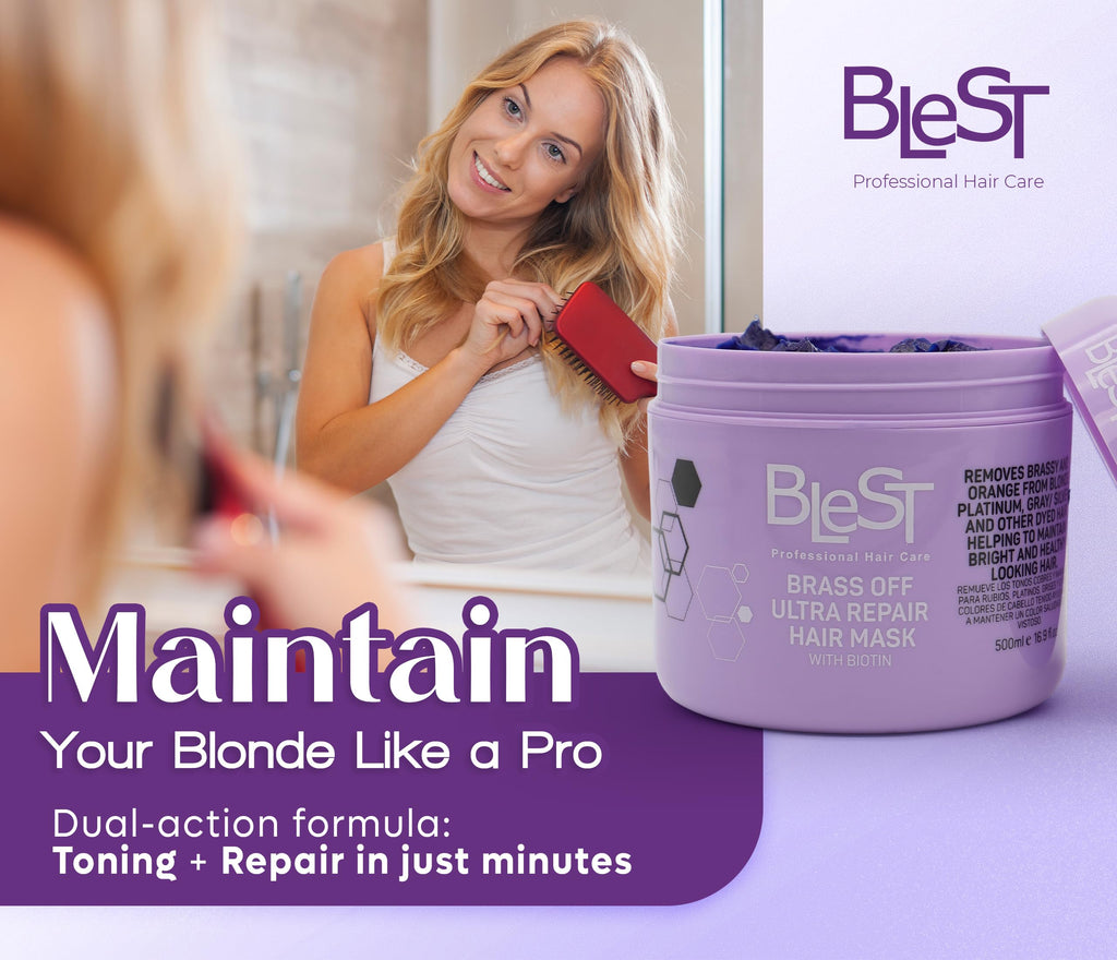 BLEST PROFESSIONAL HAIR CARE MASK – Deep Repair for Dry, Damaged, or Frizzy Hair | 500 ml, Vegan & Biotin-Infused