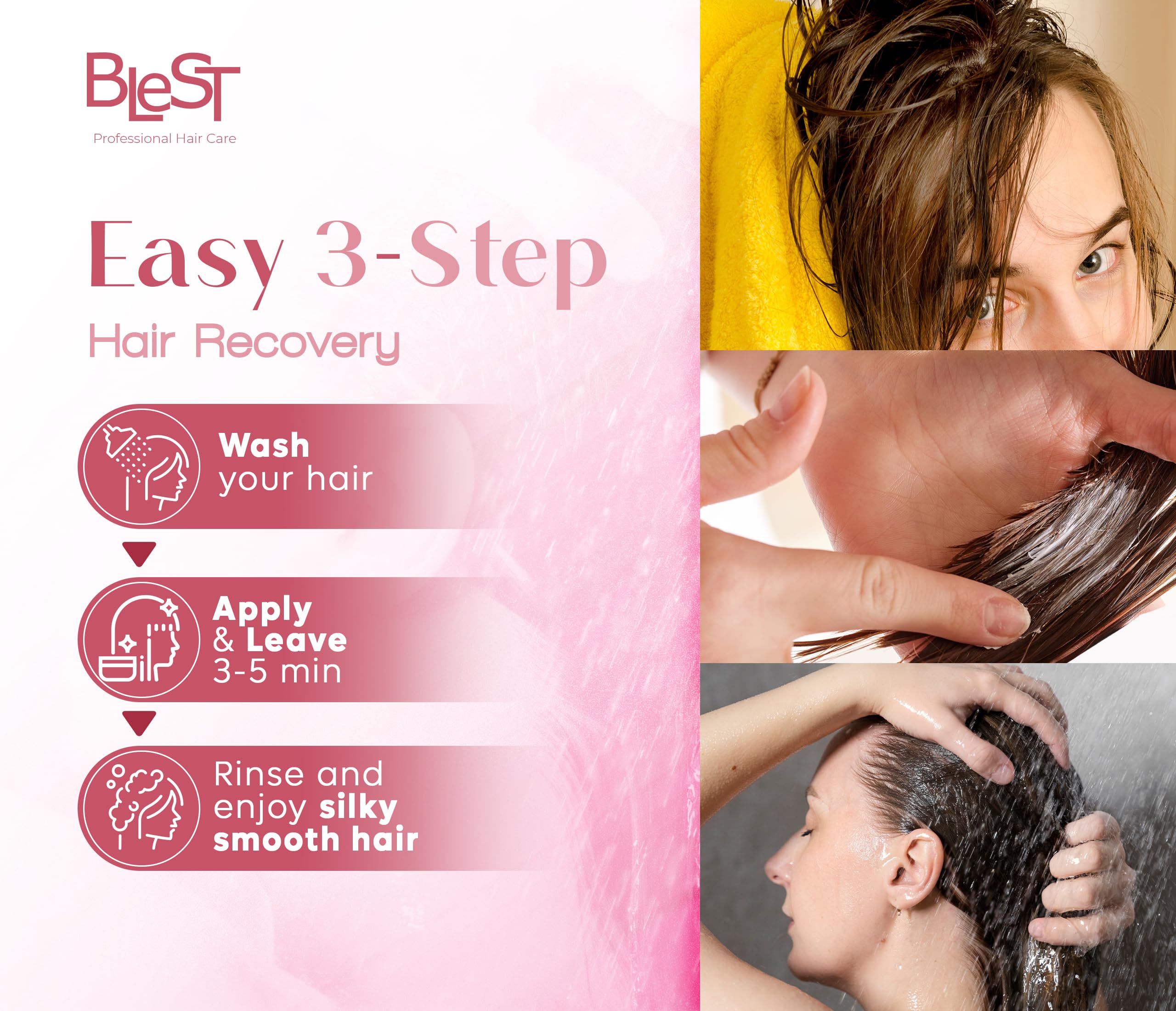 BLEST PROFESSIONAL HAIR CARE MASK – Deep Repair for Dry, Damaged or Frizzy Hair, 500 ml