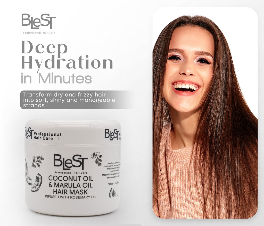 BLEST PROFESSIONAL HAIR CARE MASK for Dry, Damaged, or Frizzy Hair – Deep Repair, Shine & Smoothness – Vegan Hair Treatment 500 ml