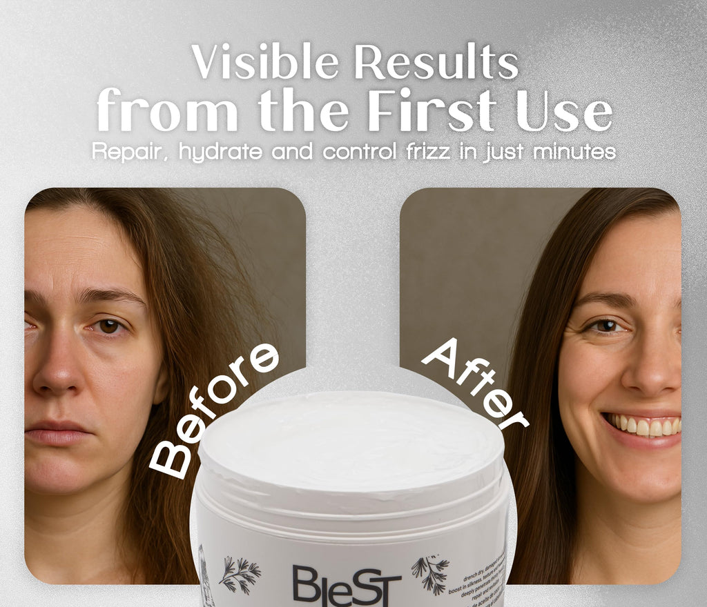 BLEST PROFESSIONAL HAIR CARE MASK for Dry, Damaged, or Frizzy Hair – Deep Repair, Shine & Smoothness – Vegan Hair Treatment 500 ml