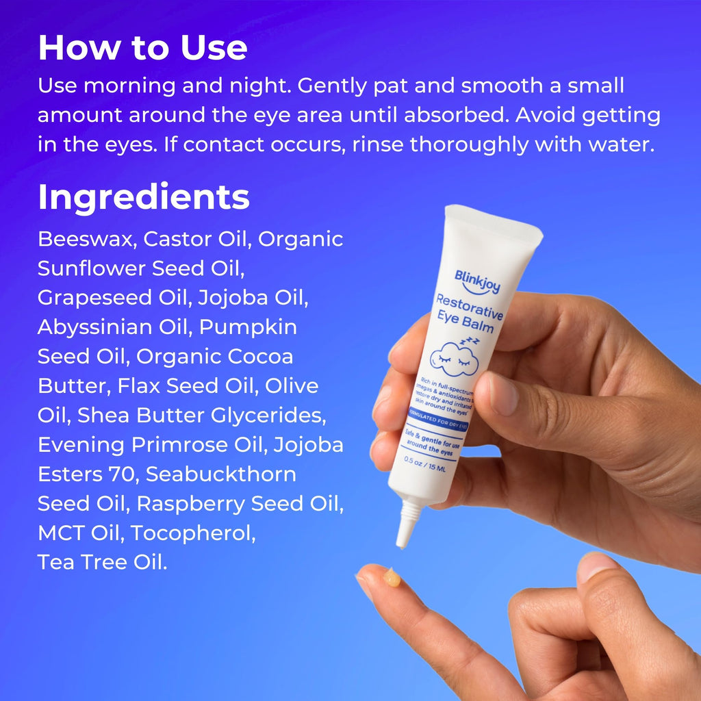 Blinkjoy Restorative Under Eye Balm – Fragrance-Free, Omega-Rich Anti-Aging Eye Cream