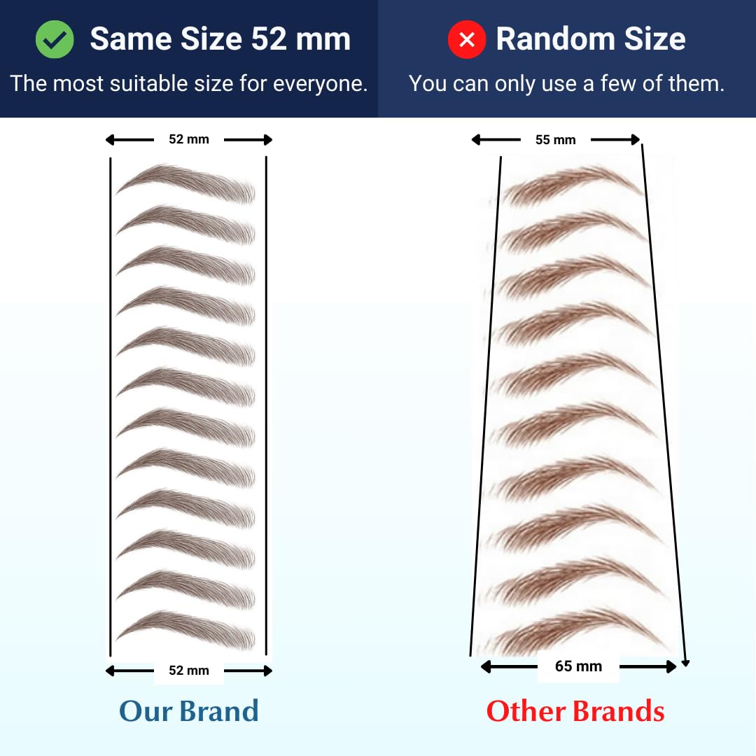 Bliss and Beyond USA Eyebrow Tattoo – Waterproof, Long-Lasting, Natural-Looking Brown (Two Sheets, Same Size)