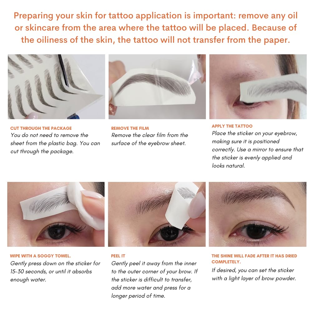 Bliss and Beyond USA Waterproof Eyebrow Sticker – Long-Lasting, Natural-Look Brow (Dramatic Miami, Black) | 2 Sheets
