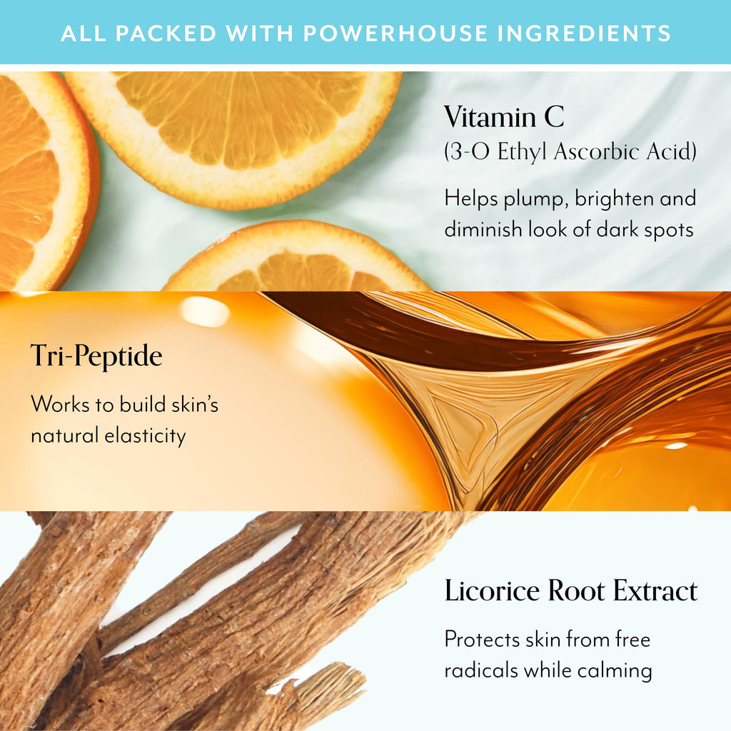 Bliss Glow Getter Bright Idea 3-Piece Kit – Vitamin C + Tri-Peptide Skincare (Vegan)