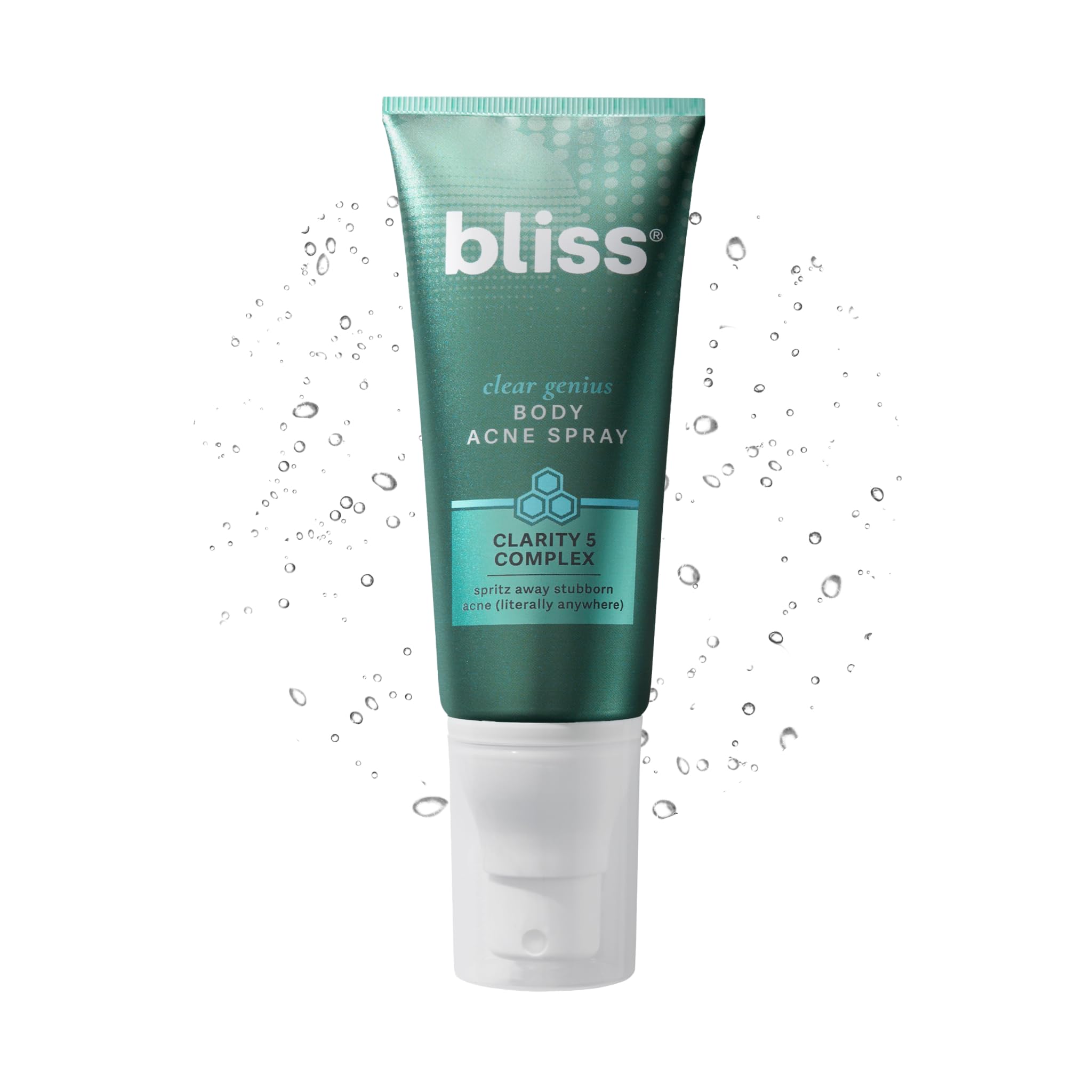 Bliss Clear Genius Body Acne Spray – 3.5 Fl Oz, 2% Salicylic Acid + Niacinamide