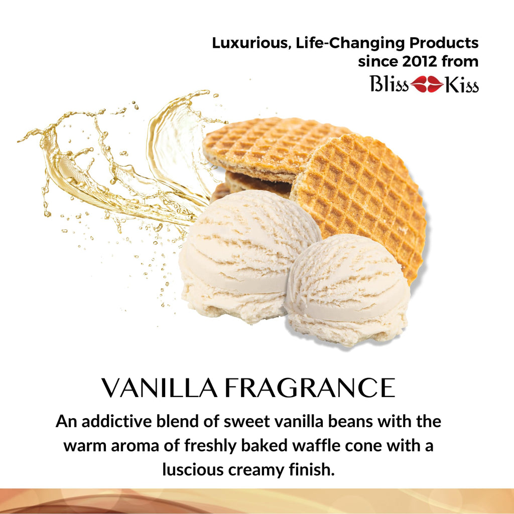 Bliss Kiss Vanilla Fragrance Nail Oil | Cuticle Dropper with Vitamin E & Jojoba, 0.5oz
