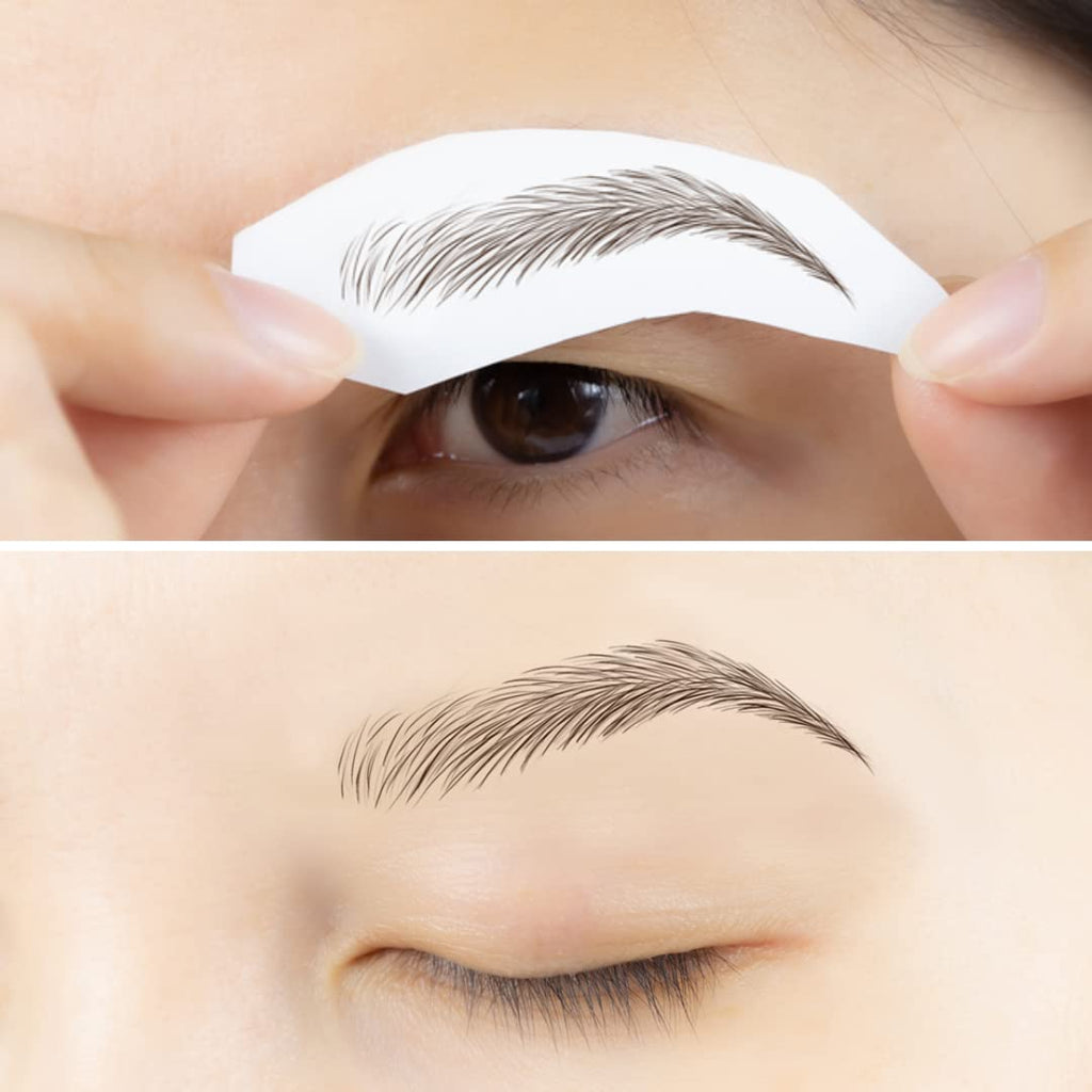 Bliss and Beyond USA | Waterproof Eyebrow Tattoo Stickers – Real Hair Stroke Look (New Los Angeles, Dark Brown)
