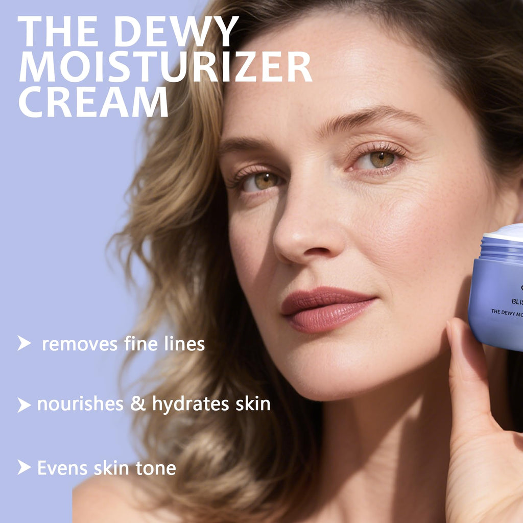 BlissAura Dewy Skin Cream – Lightweight Water Gel Moisturizer, Oil-Free Hydration 1.7 fl oz