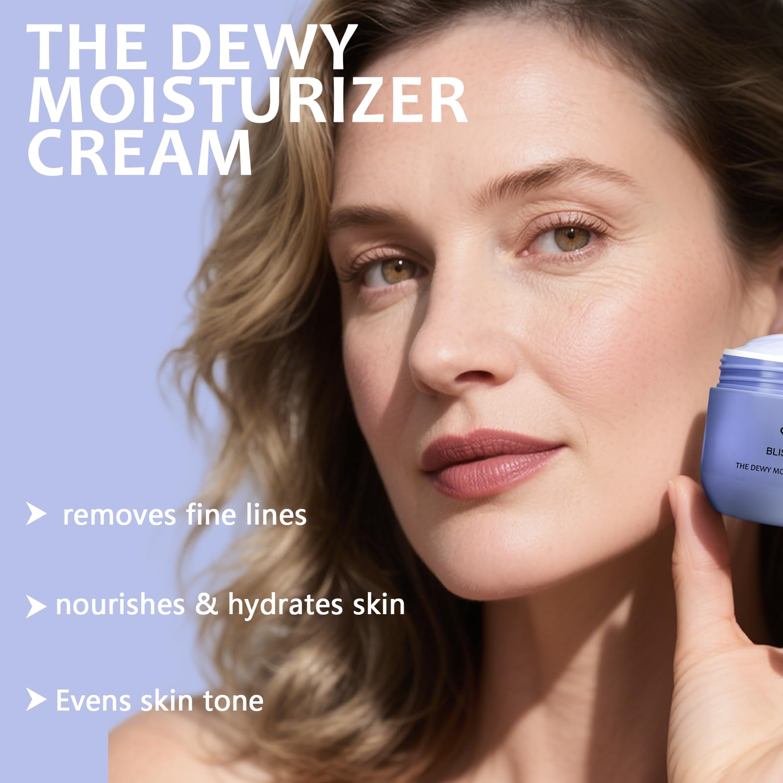BlissAura Dewy Skin Cream – Lightweight Water Gel Moisturizer, Oil-Free Hydration 1.7 fl oz