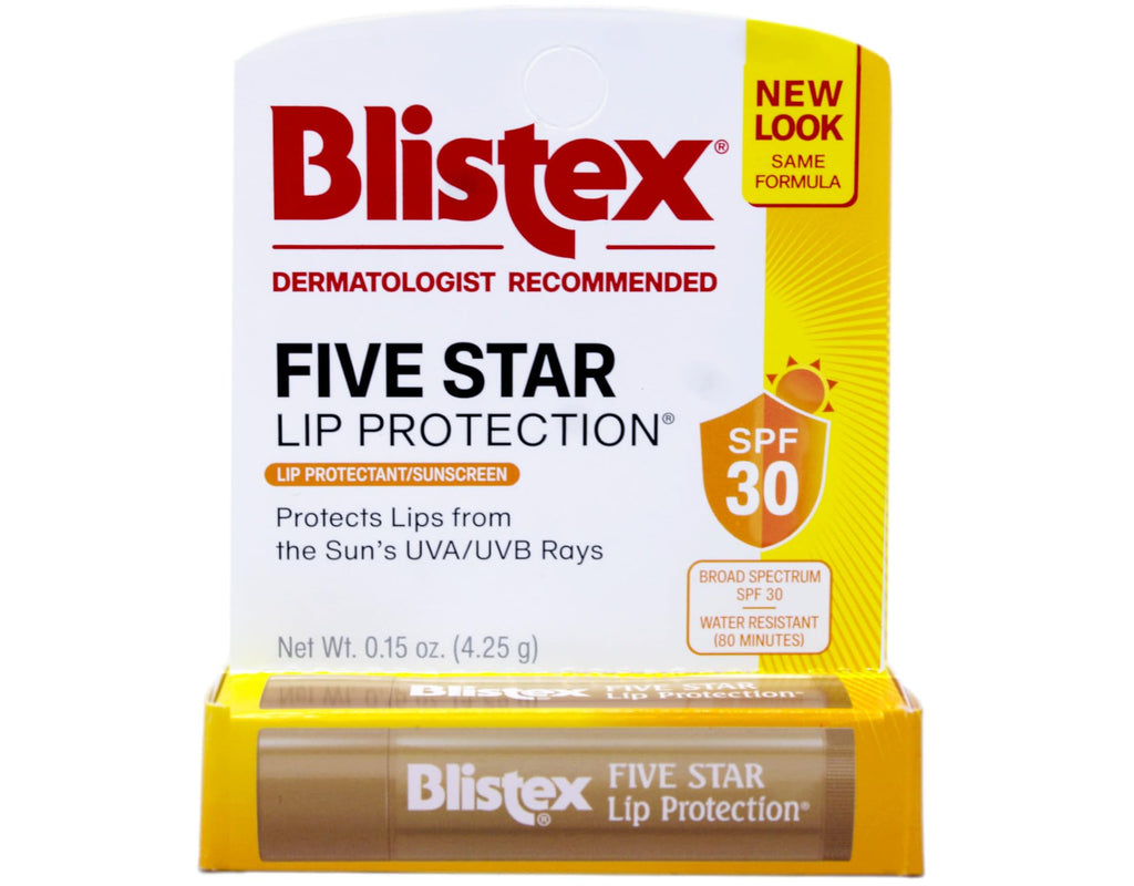 Blistex Five Star SPF 30 Lip Protectant – Pack of 12, 0.15 oz Tubes