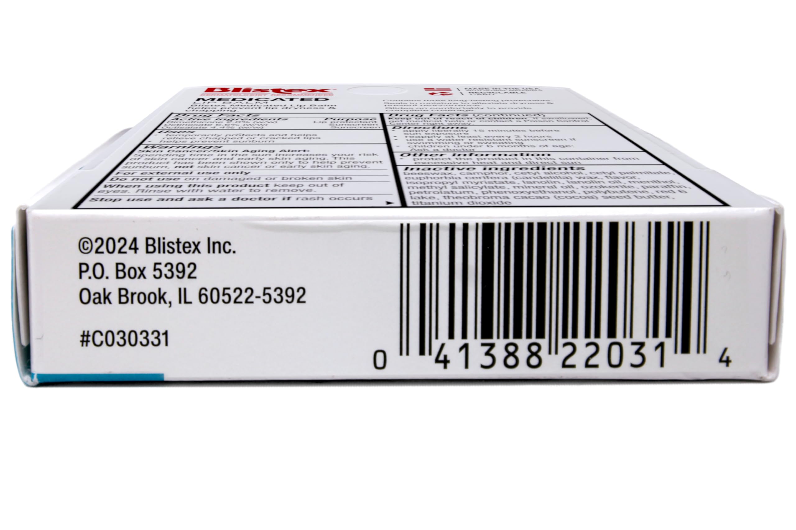 Blistex Medicated Lip Balm SPF 15 Mint – Value Pack (6 x 0.15 oz)