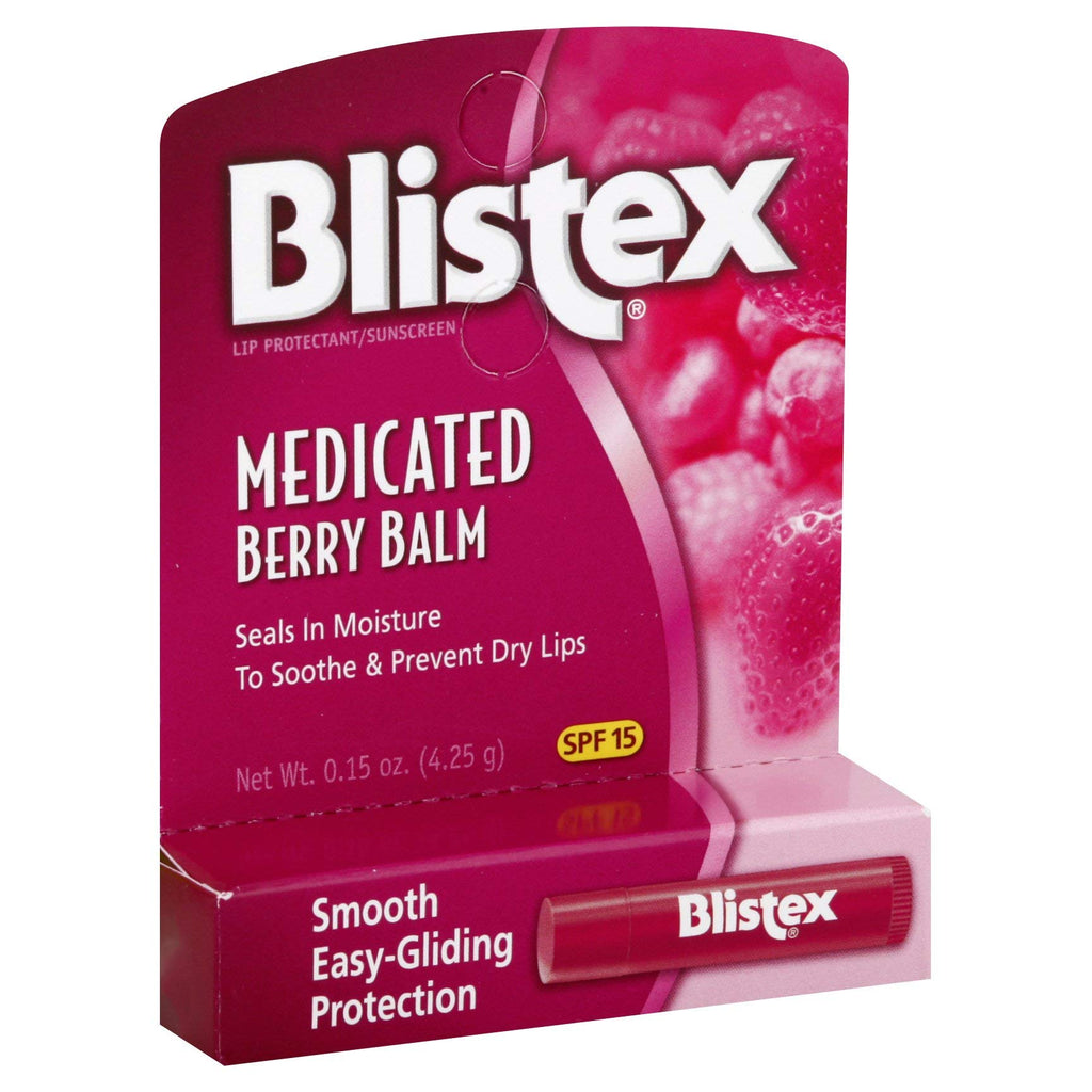 Blistex Medicated Lip Balm Berry – 0.15 oz Tubes (Pack of 24) | SPF 15