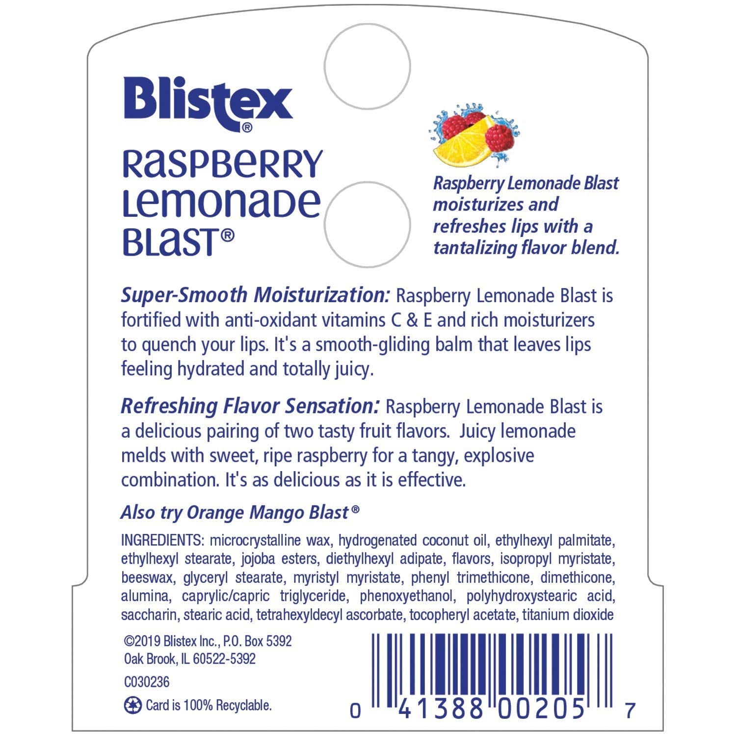 Blistex Raspberry Lemonade Blast Lip Balm – 0.15 oz, Pack of 12 | Hydrates & Refreshes