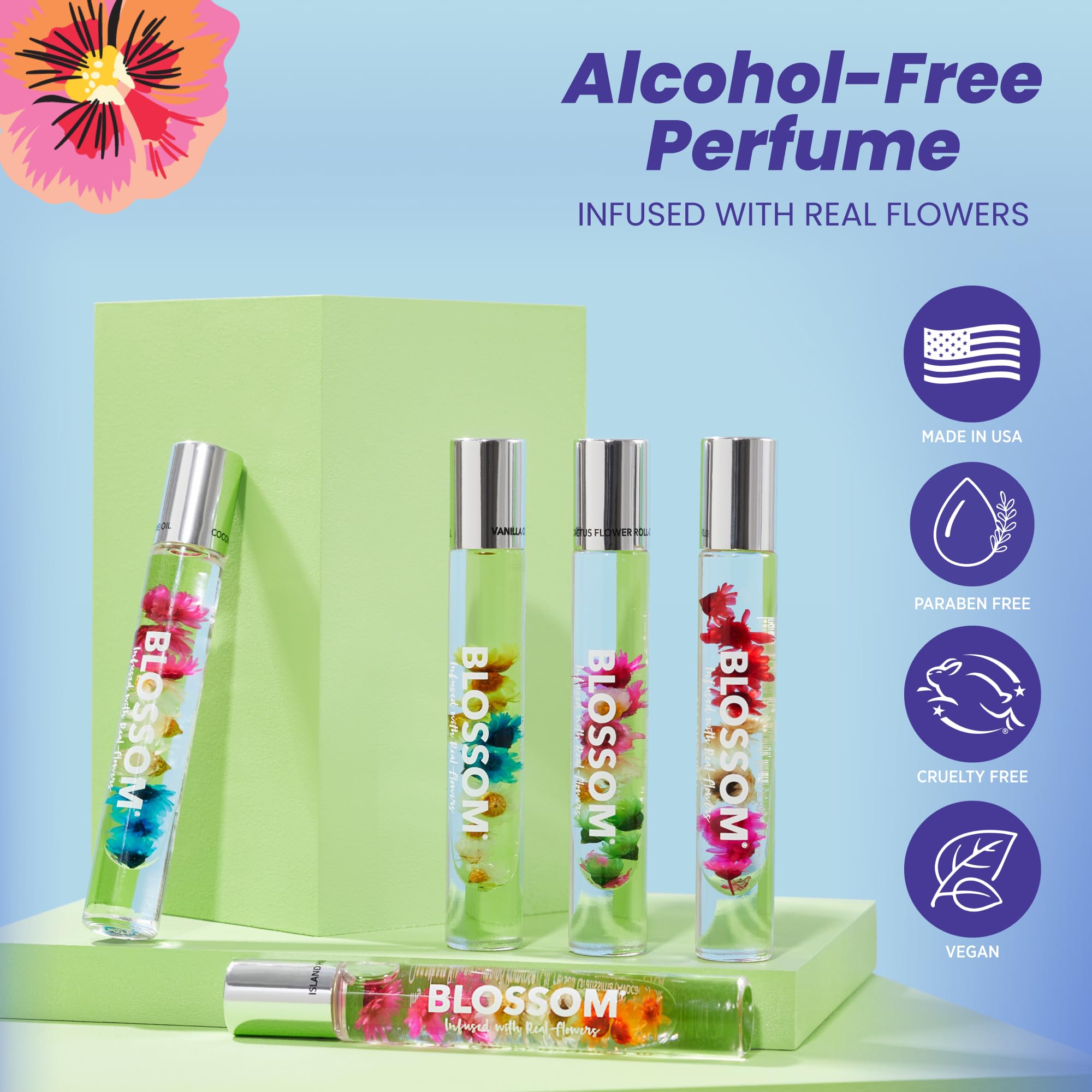 Blossom Honey Jasmine Roll-On Perfume Oil – Alcohol-Free, Real Flowers, Made in USA
